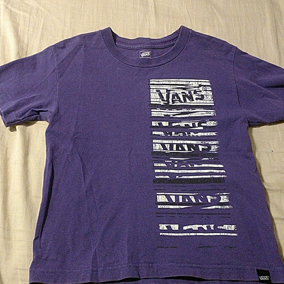 purple and white vans shirt